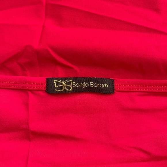 Limited Edition Cover Up SONJJA BARAM Sarong Hot Red Wrap Cover Up Beach Dress - Picture 7 of 7